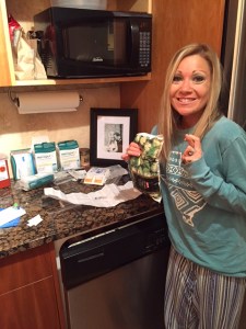 Getting ready for my nightly injection regimen. Ignore the terrible picture of me!